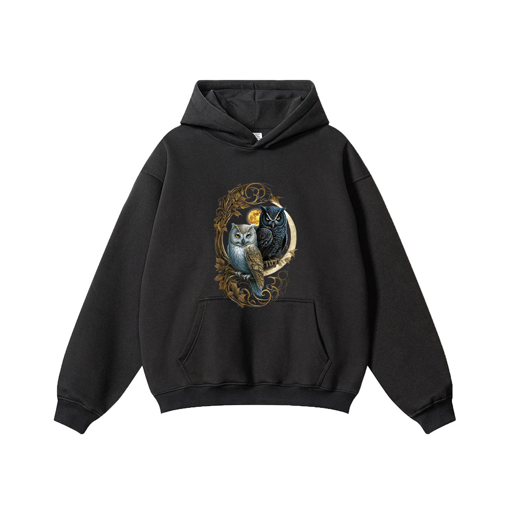 Moon Owl Birds Owl Gifts Graphic Hoodie - Image 3