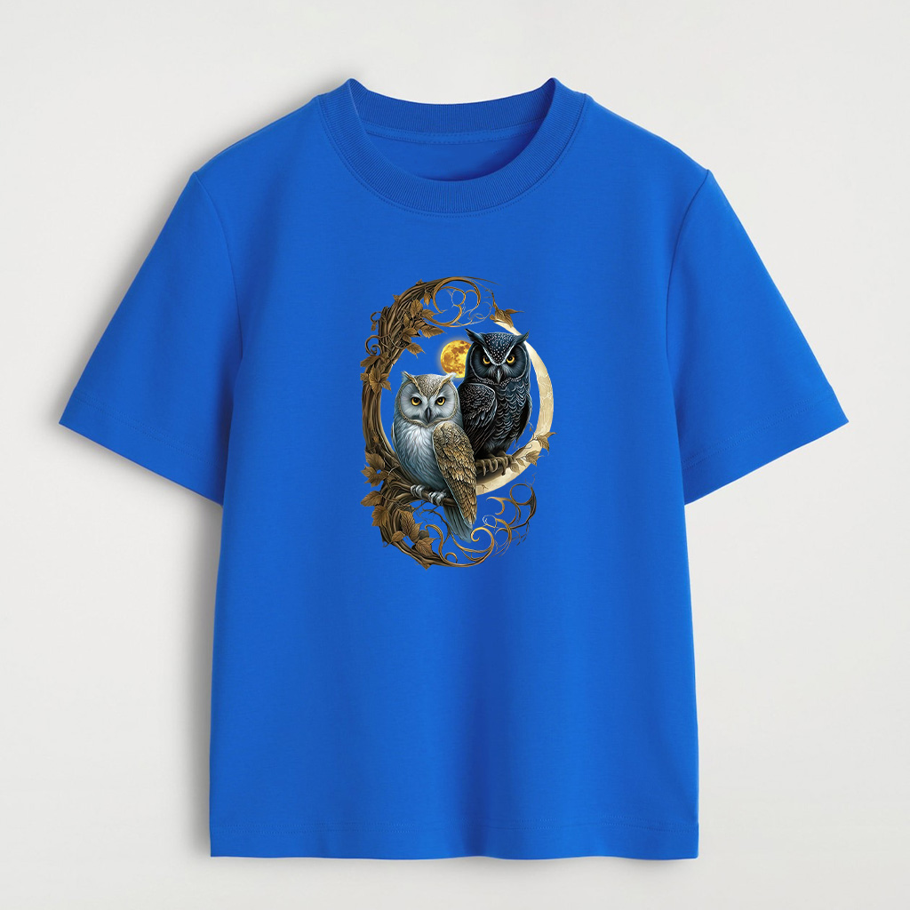 Moon Owl Birds Owl Gifts Graphic T-Shirt - Image 5