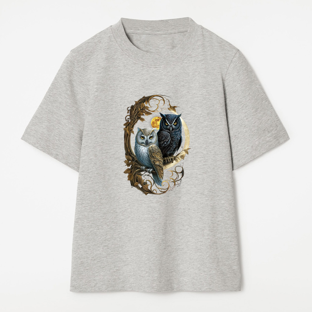 Moon Owl Birds Owl Gifts Graphic T-Shirt - Image 6