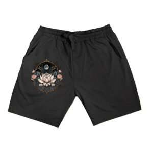 Moon Yoga Meditation Lotus Flower On Celestial Lunar Lotus Shorts
