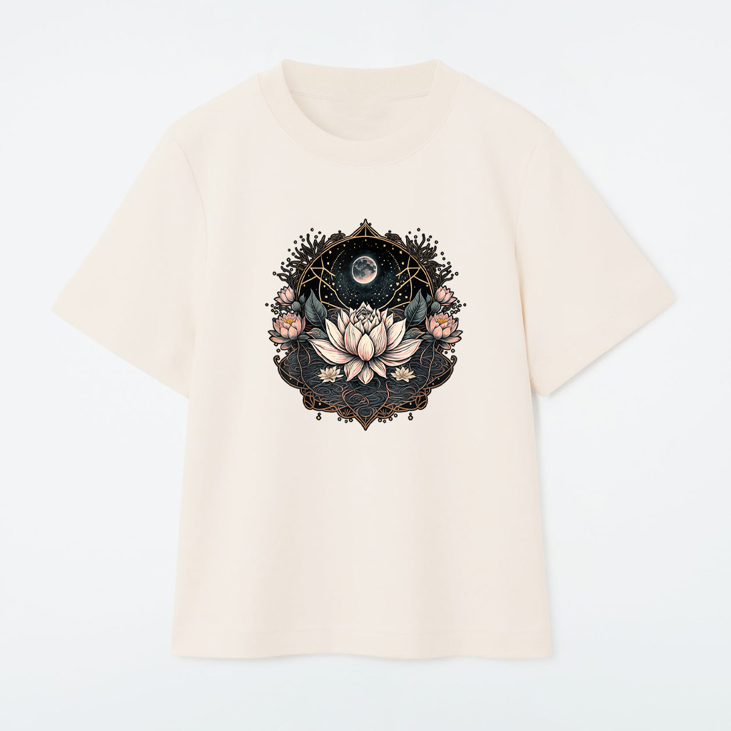 Moon Yoga Meditation Lotus Flower On Celestial Lunar Lotus T-Shirt