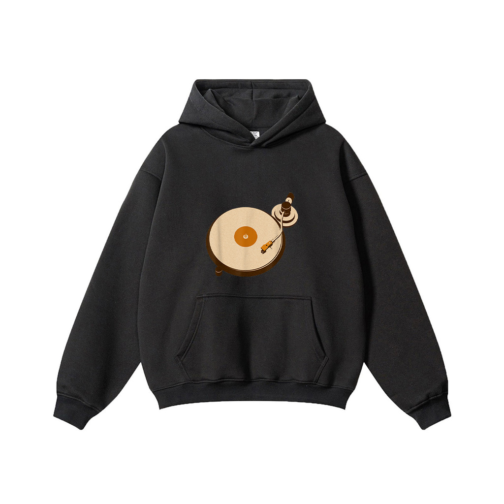 Record Scratch Hi Fi Vinyl Record Player Music Hoodie - Image 3