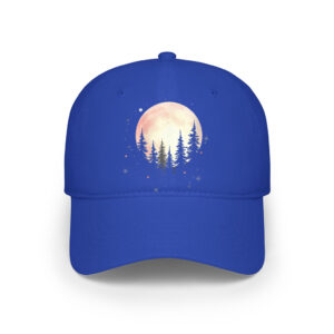 Retro Full Moon Minimalist Pine Tree Vintage Cap