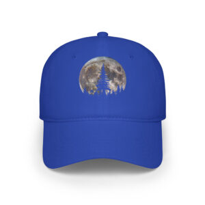 Retro Full Moon Vintage Forest Nature Minimalist Pine Tree Cap