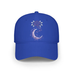 Rose Crescent Moon Floral Witchy Mystical Cap