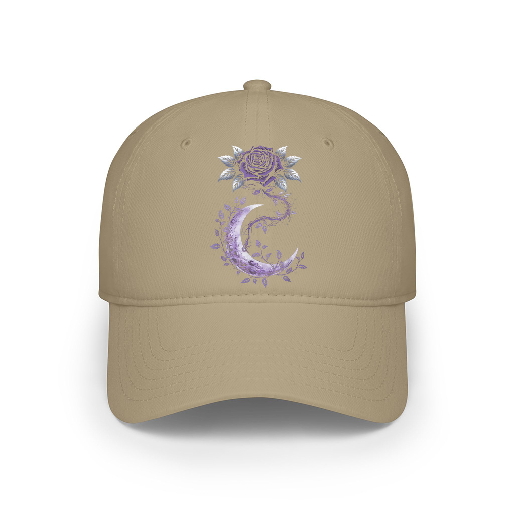 Rose Crescent Moon Floral Witchy Mystical Cap - Image 8