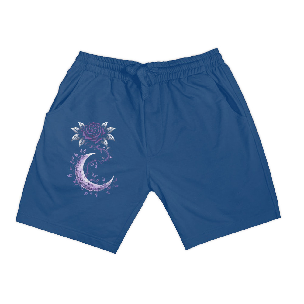 Rose Crescent Moon Floral Witchy Mystical Shorts - Image 4