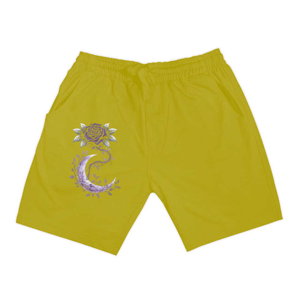 Rose Crescent Moon Floral Witchy Mystical Shorts - Image 6