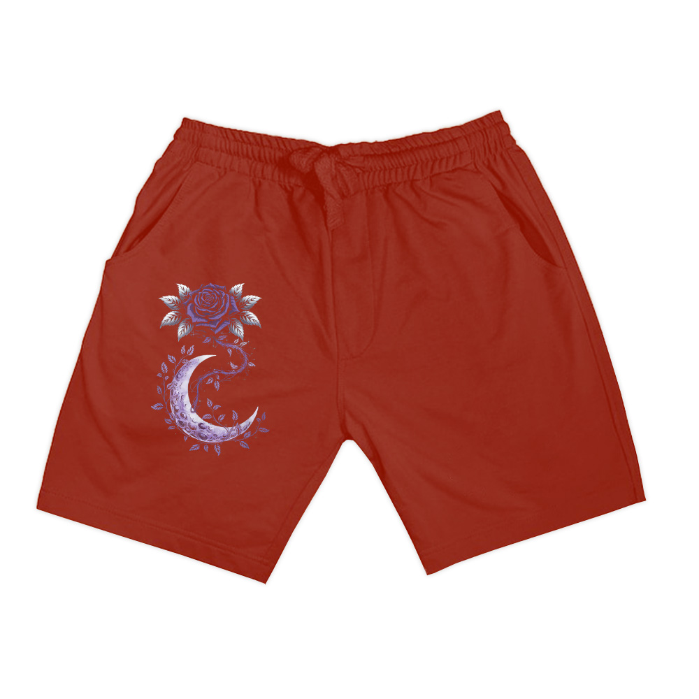 Rose Crescent Moon Floral Witchy Mystical Shorts - Image 7