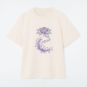 Rose Crescent Moon Floral Witchy Mystical T-Shirt