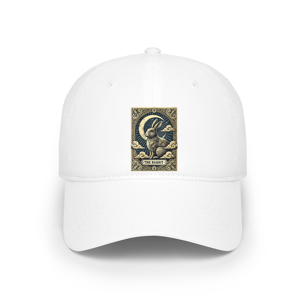 Tarot Card Vintage Crescent Moon Rabbit Animal Lovers Cap - Image 3