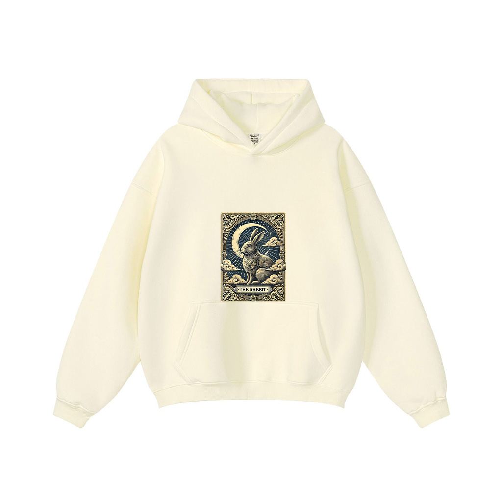 Tarot Card Vintage Crescent Moon Rabbit Animal Lovers Hoodie