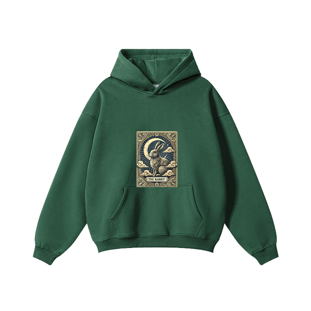Tarot Card Vintage Crescent Moon Rabbit Animal Lovers Hoodie - Image 4