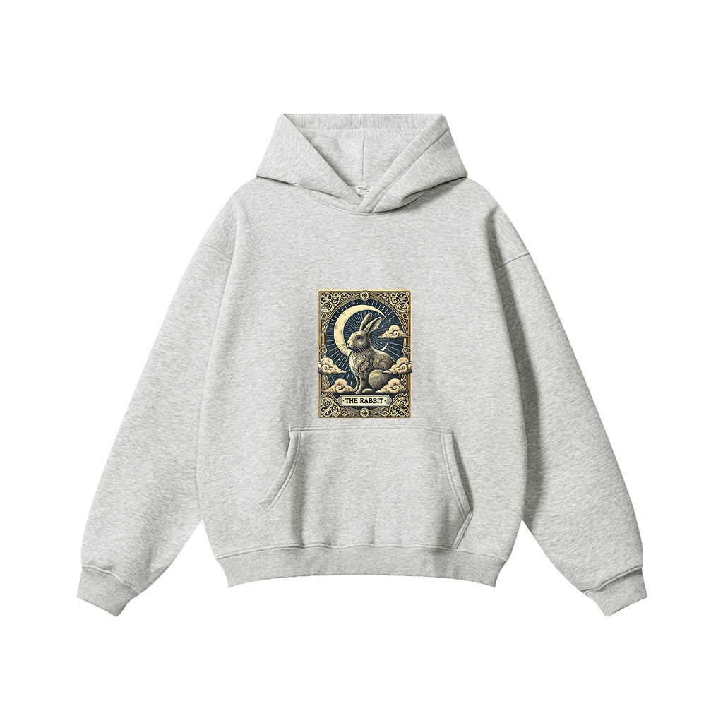 Tarot Card Vintage Crescent Moon Rabbit Animal Lovers Hoodie - Image 5