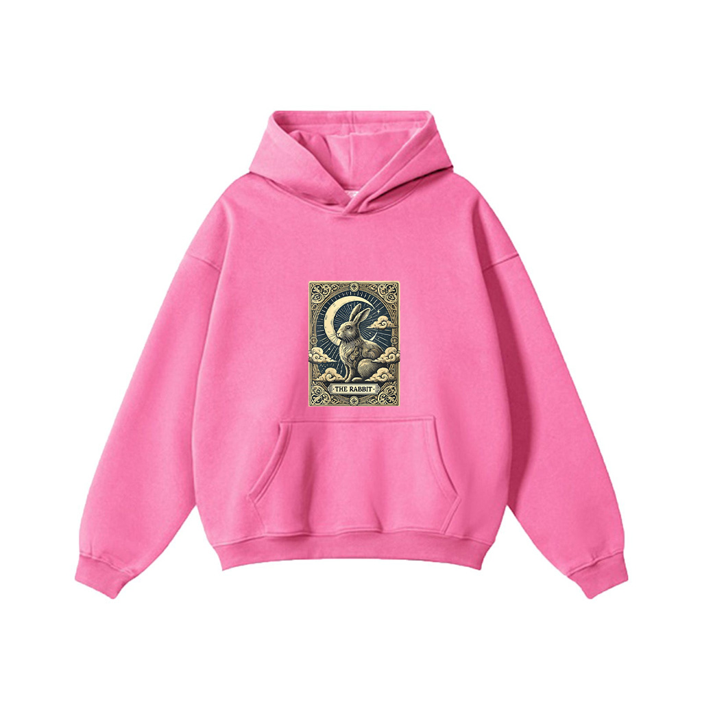 Tarot Card Vintage Crescent Moon Rabbit Animal Lovers Hoodie - Image 6