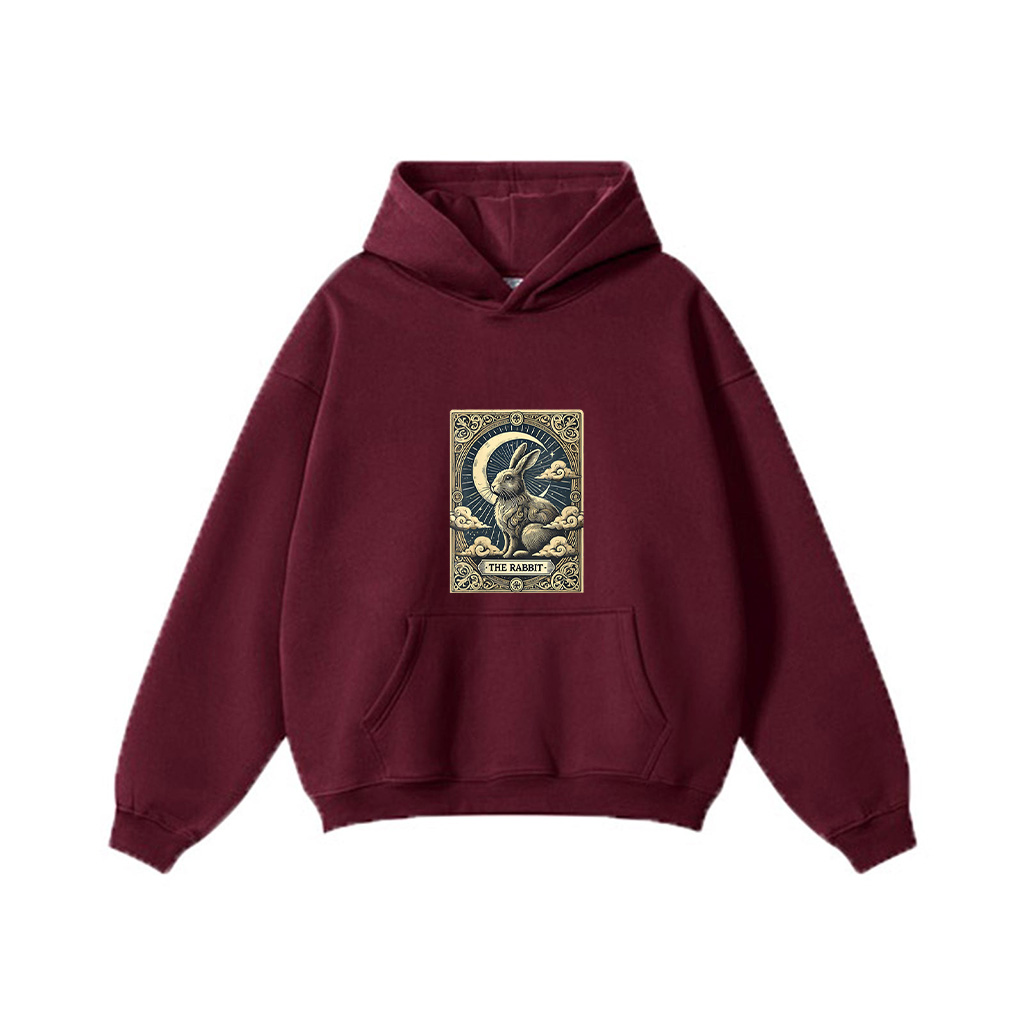 Tarot Card Vintage Crescent Moon Rabbit Animal Lovers Hoodie - Image 7