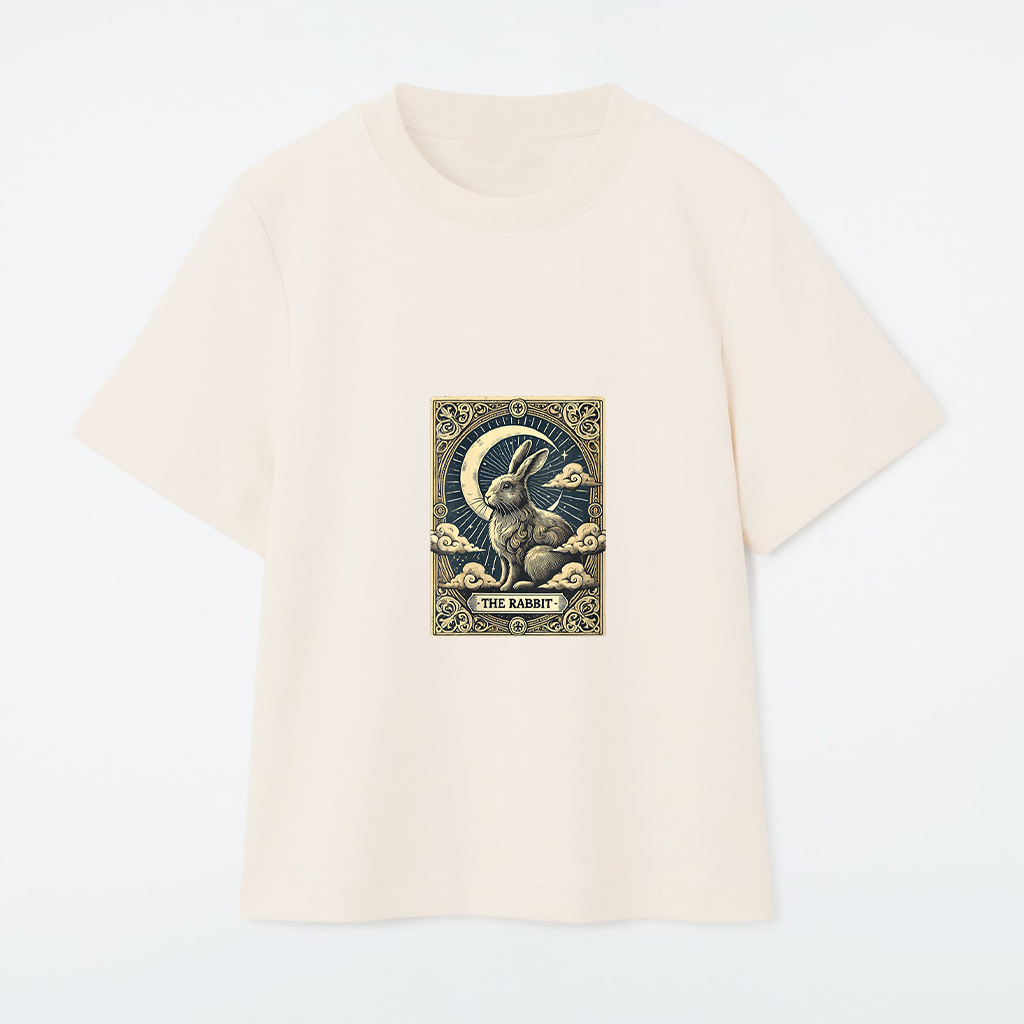 Tarot Card Vintage Crescent Moon Rabbit Animal Lovers T-Shirt