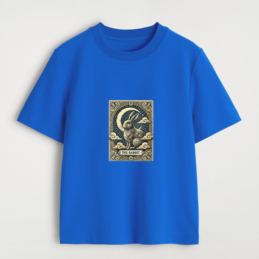 Tarot Card Vintage Crescent Moon Rabbit Animal Lovers T-Shirt - Image 4