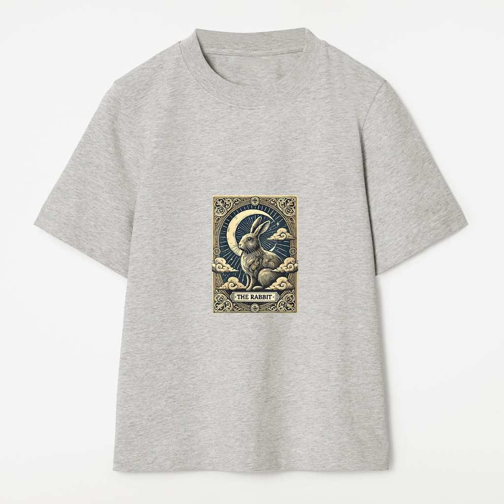 Tarot Card Vintage Crescent Moon Rabbit Animal Lovers T-Shirt - Image 5
