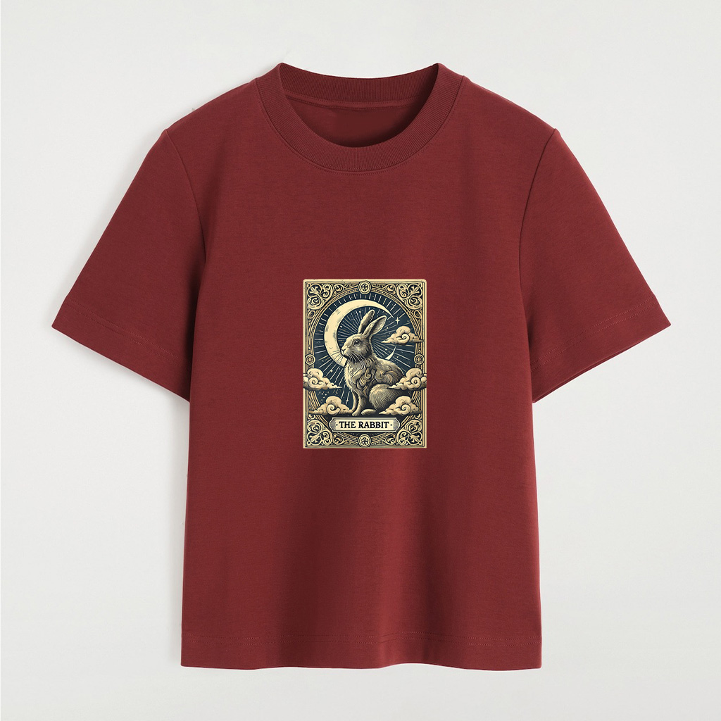 Tarot Card Vintage Crescent Moon Rabbit Animal Lovers T-Shirt - Image 7