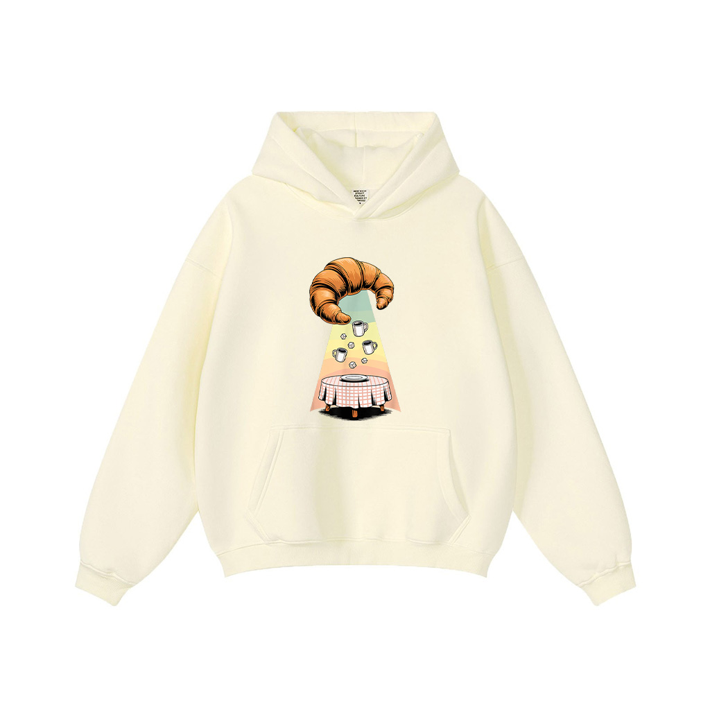 UFO Croissant Coffee Caffeine Croissants Hoodie