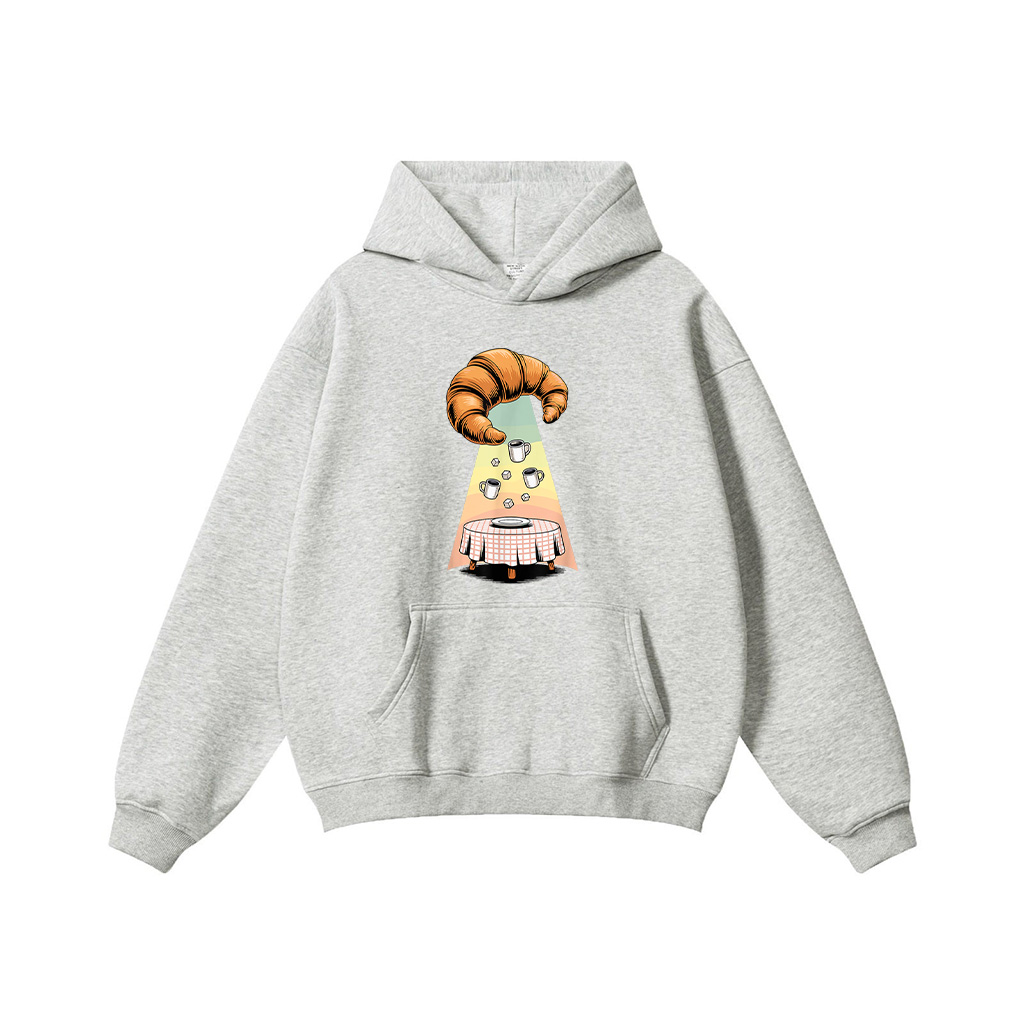 UFO Croissant Coffee Caffeine Croissants Hoodie - Image 5