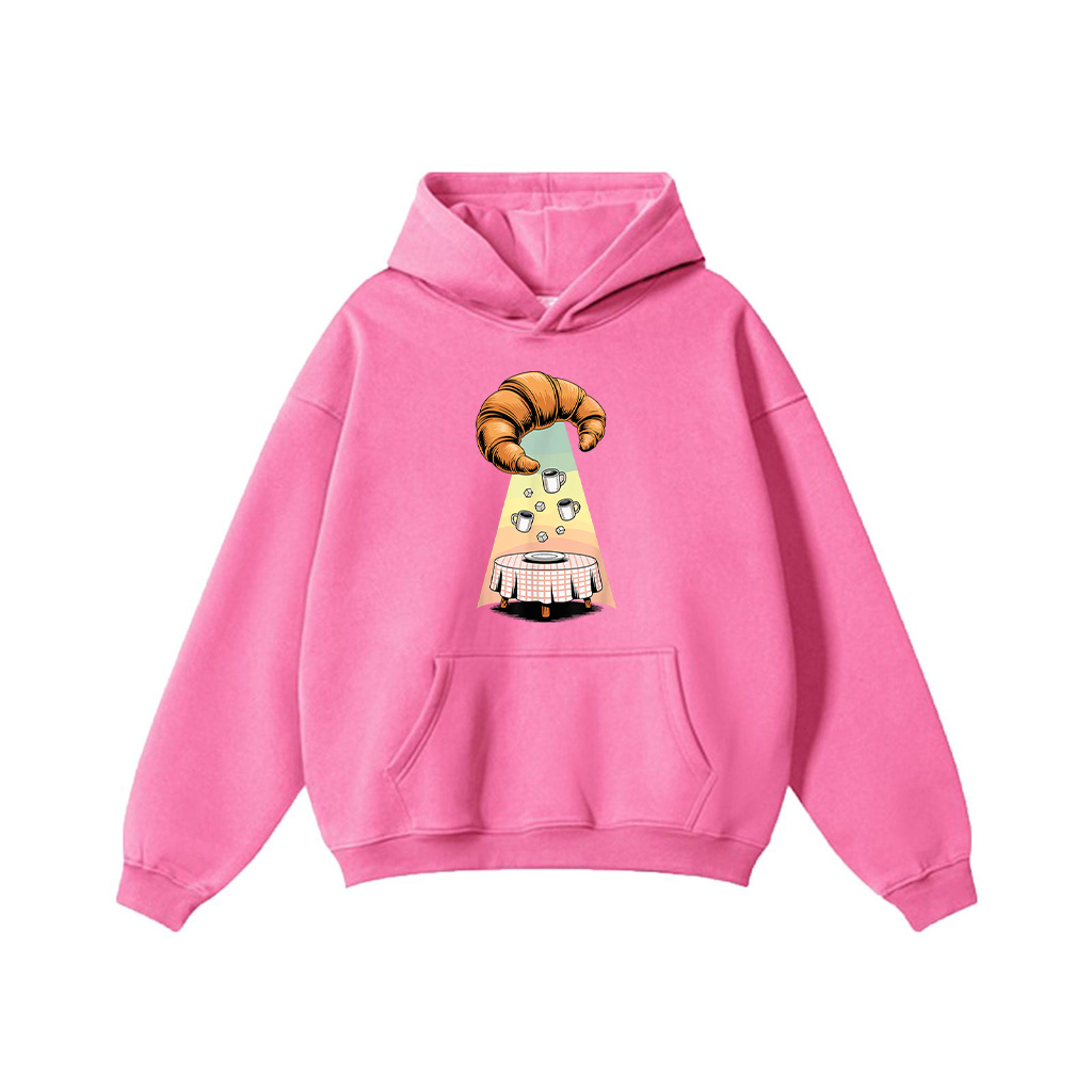 UFO Croissant Coffee Caffeine Croissants Hoodie - Image 6