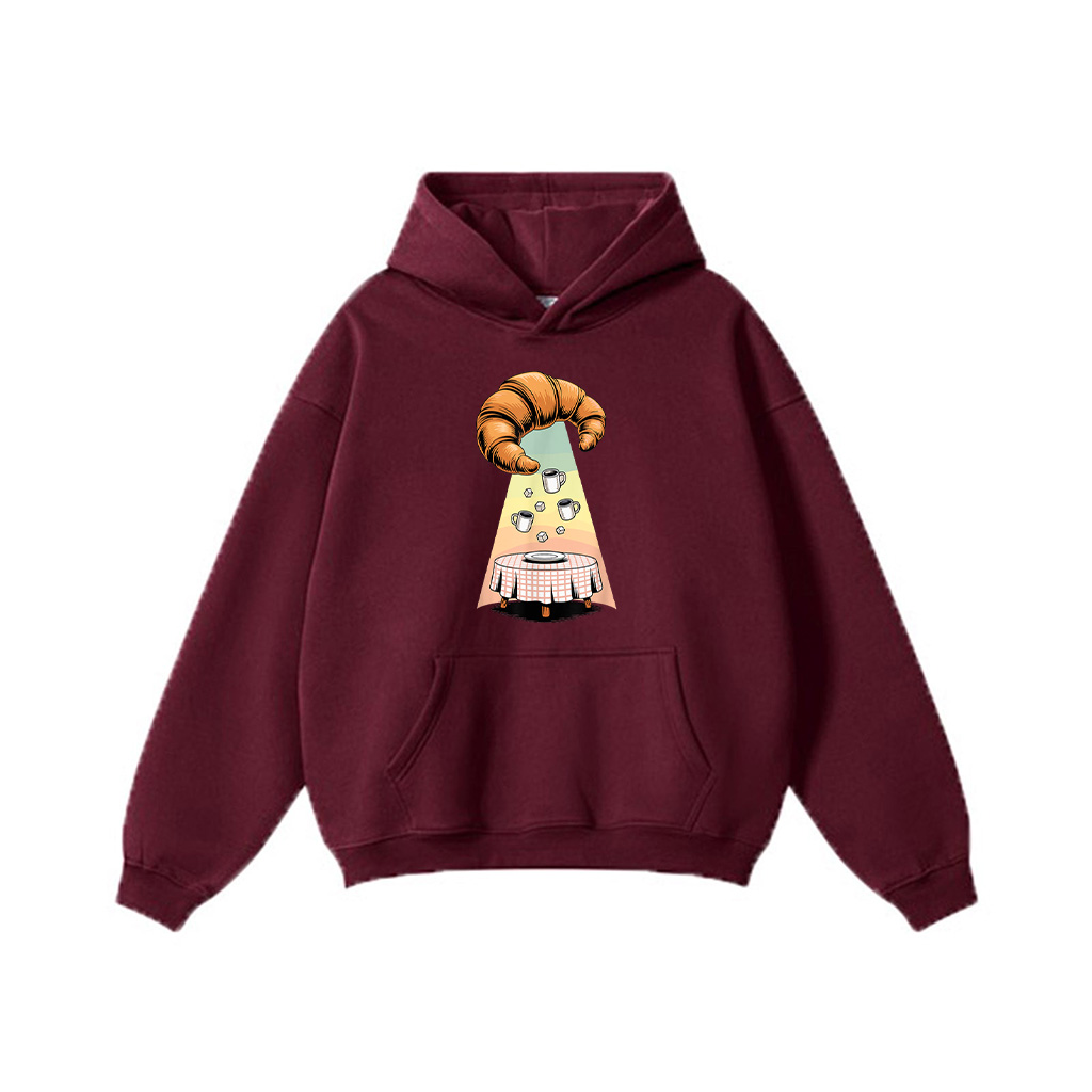 UFO Croissant Coffee Caffeine Croissants Hoodie - Image 7