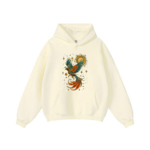 Vintage Celestial Aesthetic Mystical Phoenix Bird Moon Phase Hoodie