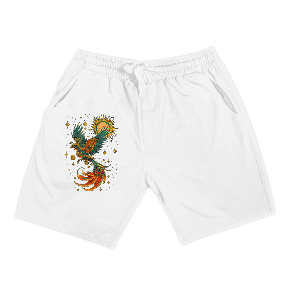 Vintage Celestial Aesthetic Mystical Phoenix Bird Moon Phase Shorts - Image 3