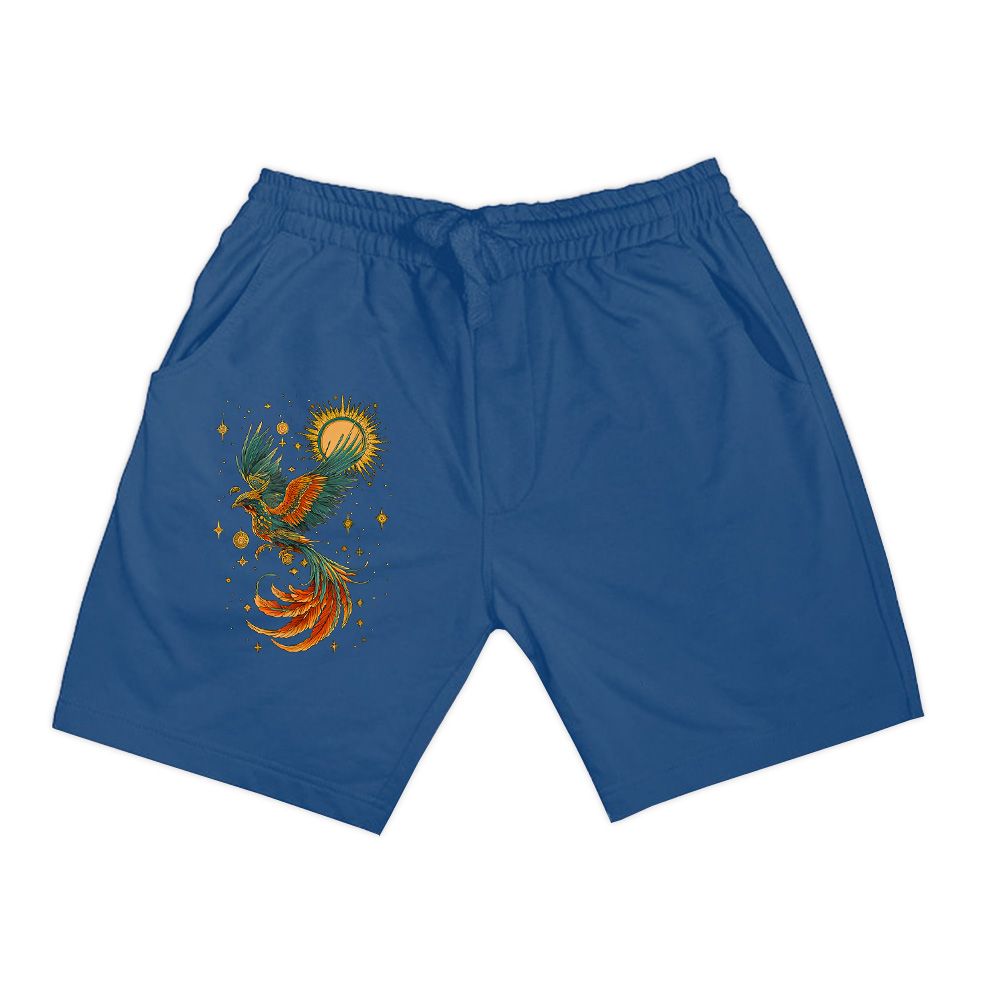 Vintage Celestial Aesthetic Mystical Phoenix Bird Moon Phase Shorts - Image 4
