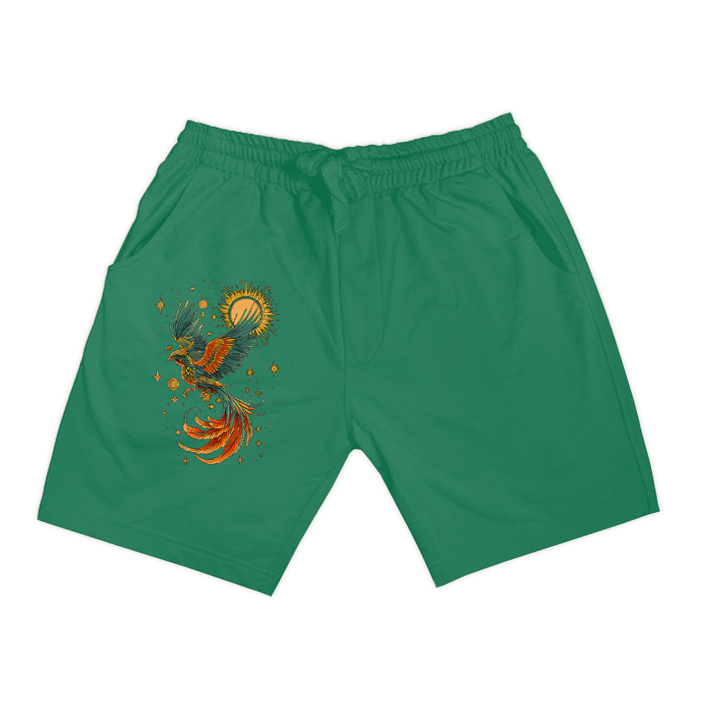 Vintage Celestial Aesthetic Mystical Phoenix Bird Moon Phase Shorts - Image 5
