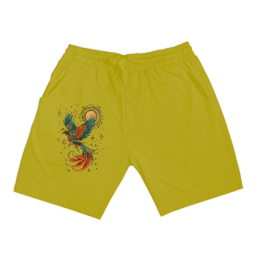 Vintage Celestial Aesthetic Mystical Phoenix Bird Moon Phase Shorts - Image 6
