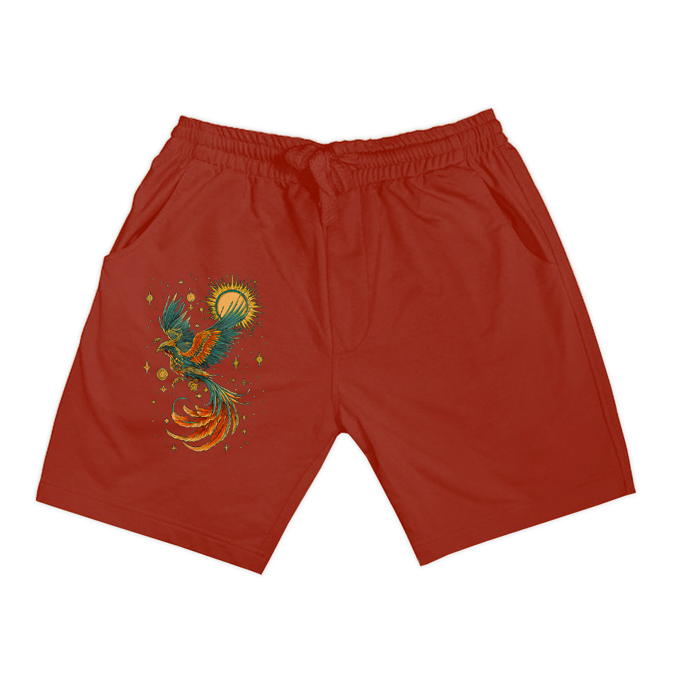 Vintage Celestial Aesthetic Mystical Phoenix Bird Moon Phase Shorts - Image 7