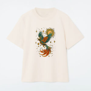 Vintage Celestial Aesthetic Mystical Phoenix Bird Moon Phase T-Shirt