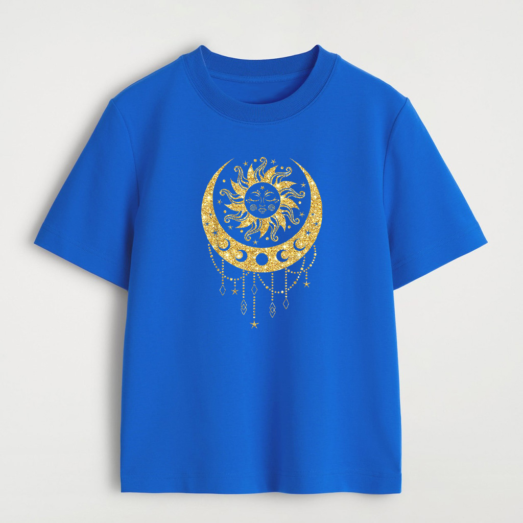 Vintage Celestial Sun Moon Astrology Moon Phases Bohemian T-Shirt - Image 5