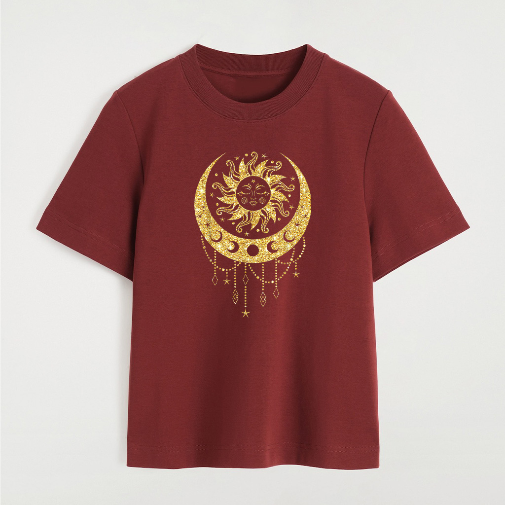 Vintage Celestial Sun Moon Astrology Moon Phases Bohemian T-Shirt - Image 8