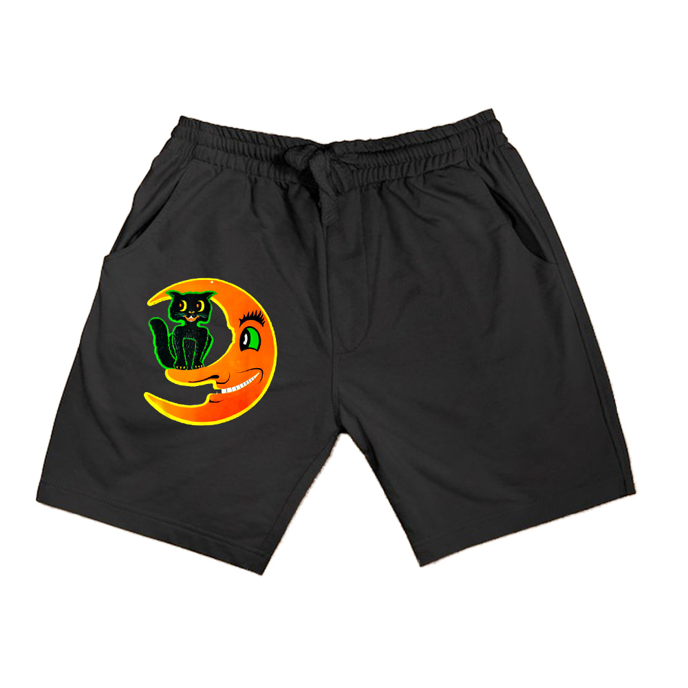 Vintage Halloween Beistle Cat On The Moon Horror Gift Shorts