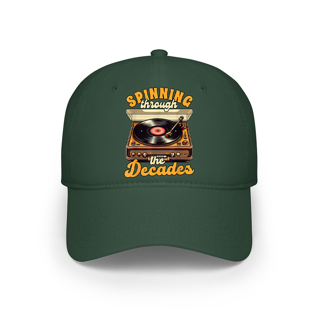 Vinyl Record Collector Spinning Through Decades Music Lover Cap - Image 3
