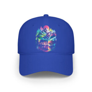 Wolf Forest Moon Vintage Cosmic Howling Wolf Lover  Graphic Cap