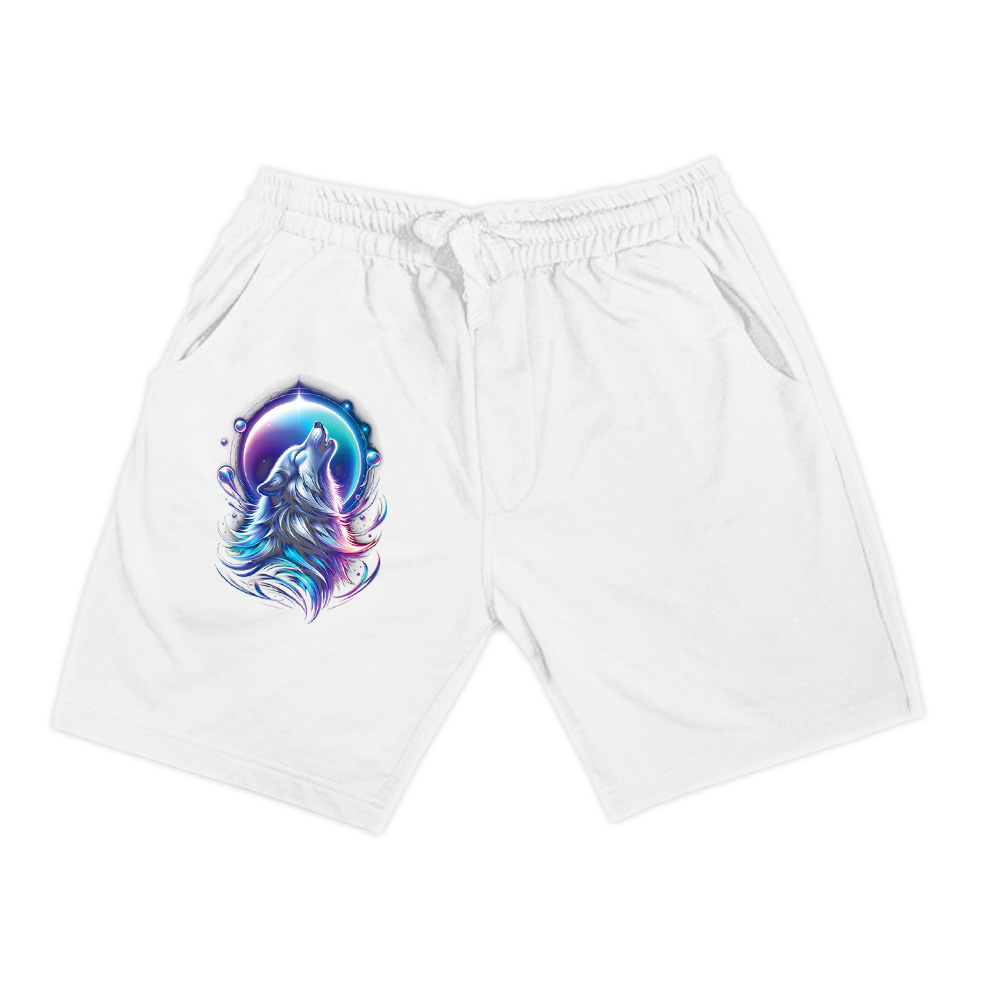 Wolf Forest Moon Vintage Cosmic Howling Wolf Lover Graphic Shorts - Image 3