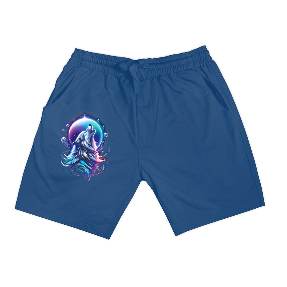 Wolf Forest Moon Vintage Cosmic Howling Wolf Lover Graphic Shorts - Image 4