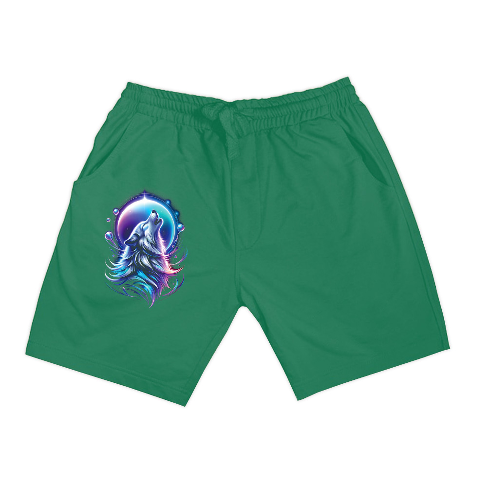 Wolf Forest Moon Vintage Cosmic Howling Wolf Lover Graphic Shorts - Image 5