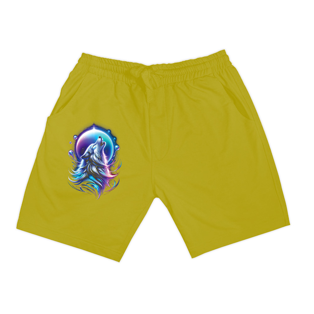 Wolf Forest Moon Vintage Cosmic Howling Wolf Lover Graphic Shorts - Image 6