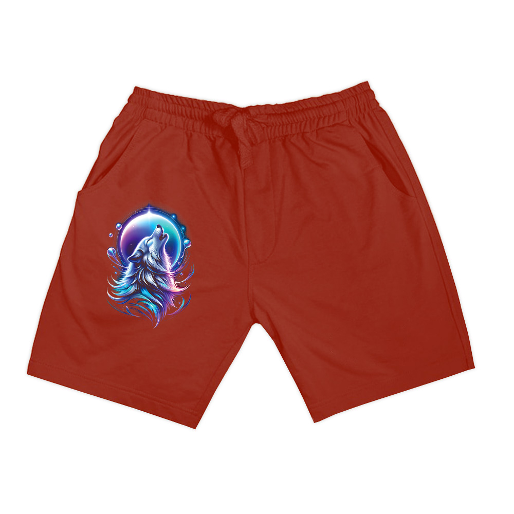 Wolf Forest Moon Vintage Cosmic Howling Wolf Lover Graphic Shorts - Image 7