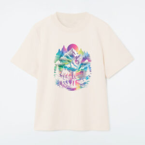 Wolf Forest Moon Vintage Cosmic Howling Wolf Lover  Graphic T-Shirt