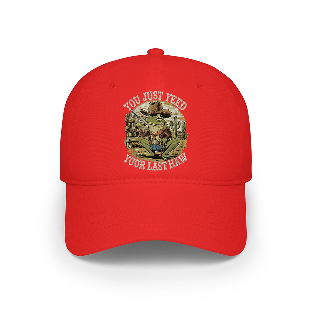 You Just Yee’d Your Last Haw Funny Vintage Cowboy Frog Cap - Image 4